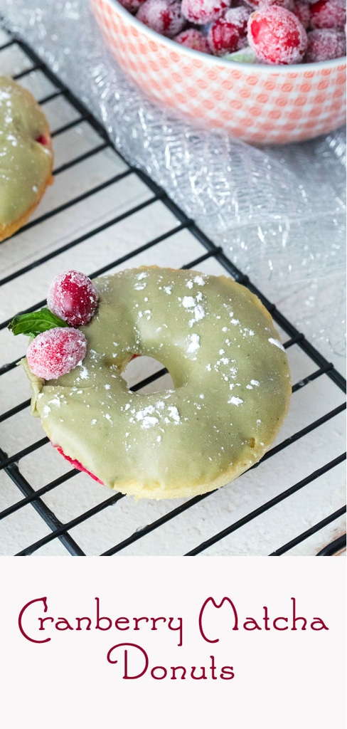 Cranberry Matcha Donuts