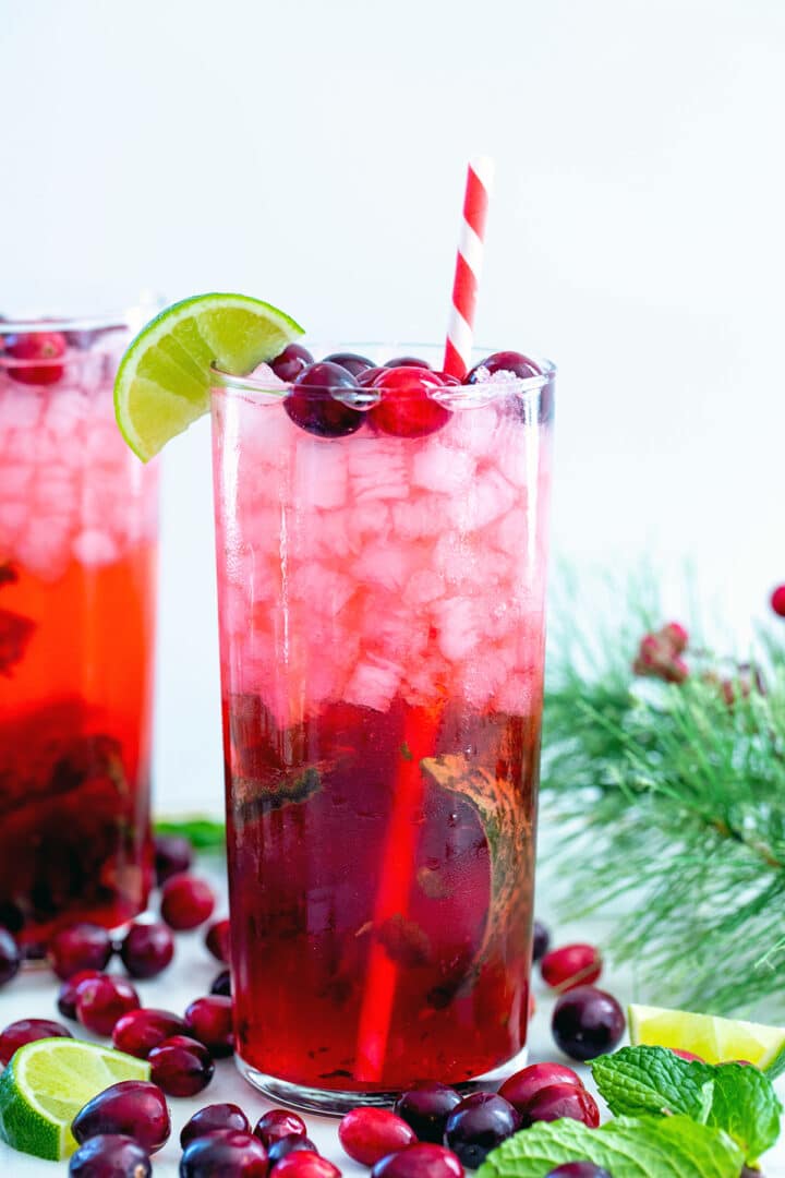 Cranberry Mojitos Holiday Cocktail Recipe | We are not Martha