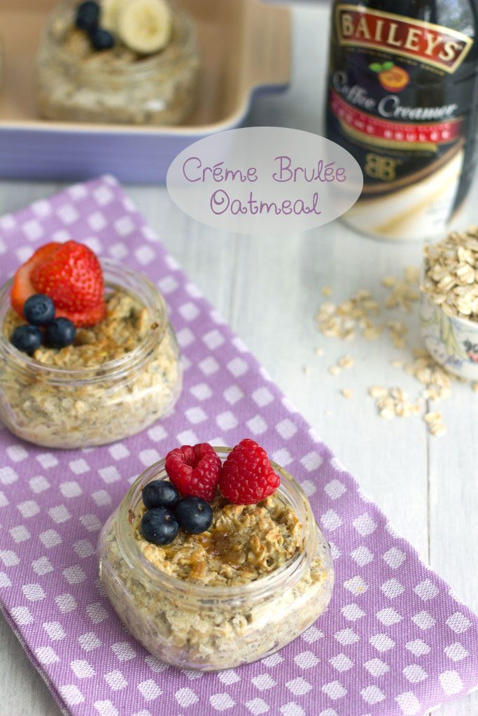 Créme Brulée Oatmeal -- The perfect breakfast to prepare ahead and bring to work! | wearenotmartha.com