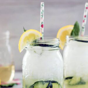 Cucumber Collins -- A twist on the classic tom collins cocktail adds one simple ingredient: cucumber! This refreshing Cucumber Collins will quickly become your go-to summer cocktail | wearenotmartha.com