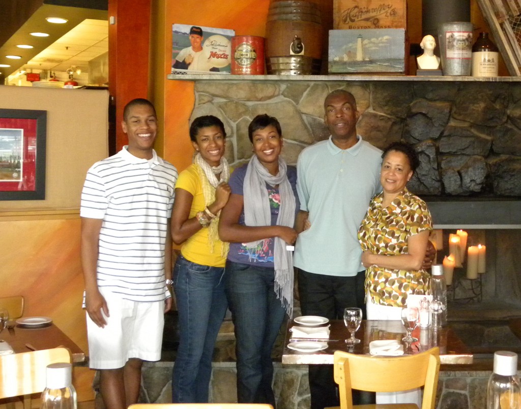 The fam at the Fireplace