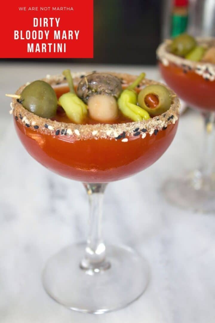 Manhattan Dirty Bloody Mary Martini recipe We are not Martha