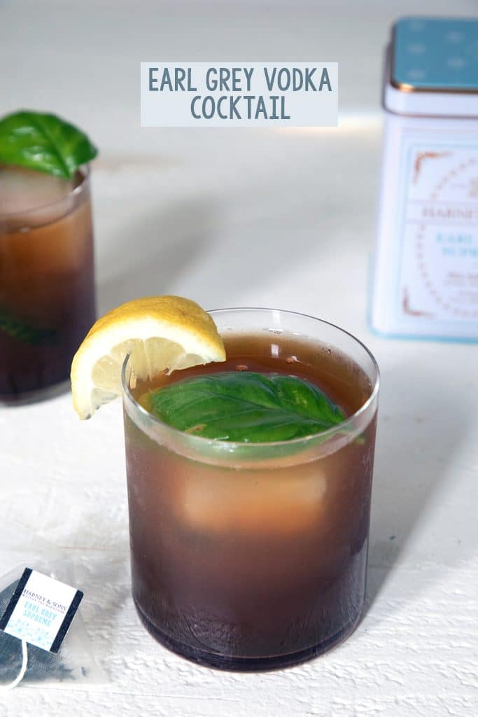 Earl Grey Vodka Cocktail -- This cocktail mixes tea-infused vodka with cranberry juice, lemon juice, and smashed basil for a simultaneously refreshing and warming drink | wearenotmartha.com