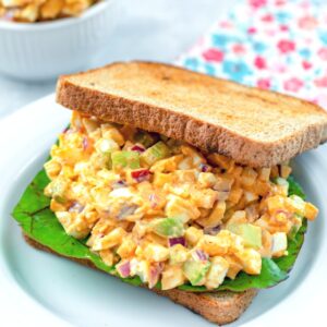 Crunchy Egg Salad -- Egg salad is always a good idea, but to make it a little more exciting, add a flavorful mayo dressing, celery, apple, and red onion... It's Egg Salad with Lots of Crunch! | wearenotmartha.com