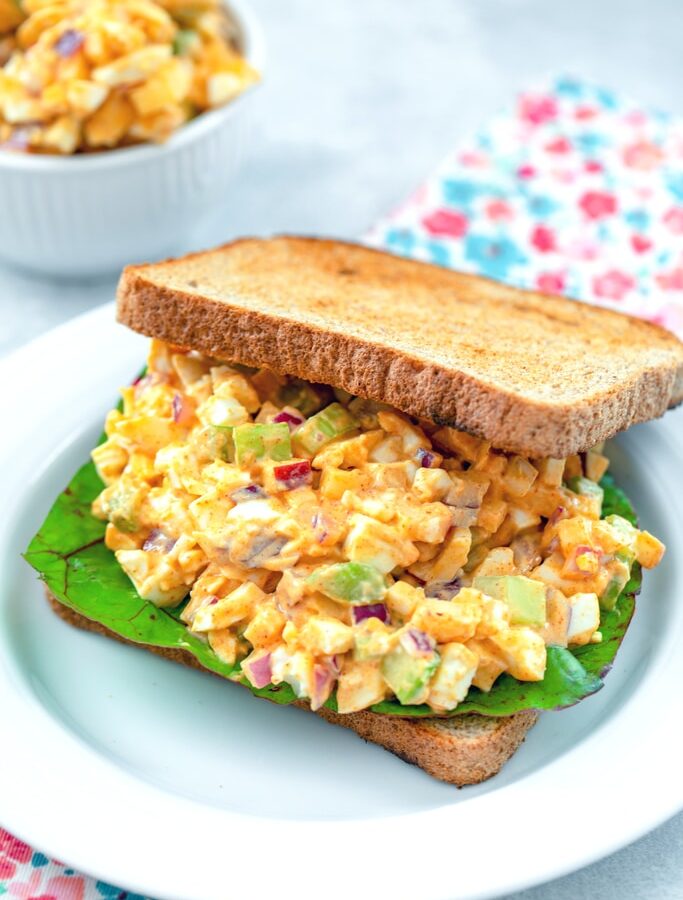 Crunchy Egg Salad -- Egg salad is always a good idea, but to make it a little more exciting, add a flavorful mayo dressing, celery, apple, and red onion... It's Egg Salad with Lots of Crunch! | wearenotmartha.com