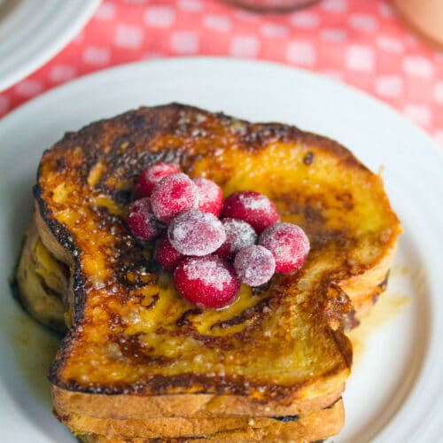Eggnog French Toast with Sugar Cranberries Recipe We are not Martha