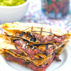 Flank Steak and Gorgonzola Quesadillas -- These Flank Steak Quesadillas with Gorgonzola are a major upgrade to quesadillas and incredibly easy to make for a simple weeknight dinner | wearenotmartha.com