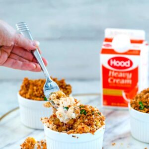 Four-Cheese Mac and Cheese -- Instead of starting with a traditional roux, this Four-Cheese Mac and Cheese begins with a sauce made from cream, sour cream, and cream cheese. Add in three more cheeses and the result is the creamiest most flavorful mac and cheese you've ever had | wearenotmartha.com