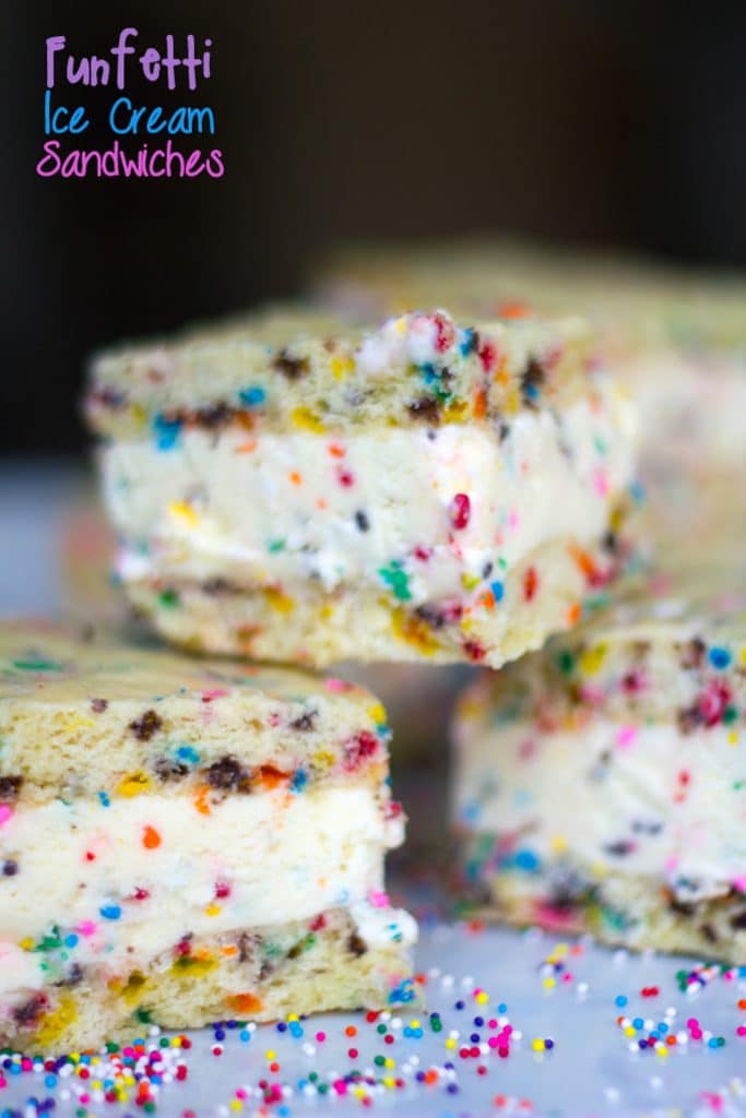 Funfetti Ice Cream Sandwiches -- These ice cream sandwiches are 100% homemade, from the funfetti ice cream to the cookies. You'll want to keep your freezer stocked all year round | wearenotmartha.com