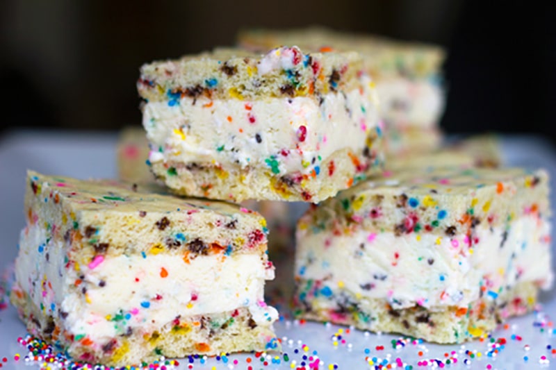 Funfetti Ice Cream Sandwiches -- These ice cream sandwiches are 100% homemade, from the funfetti ice cream to the cookies. You'll want to keep your freezer stocked all year round | wearenotmartha.com