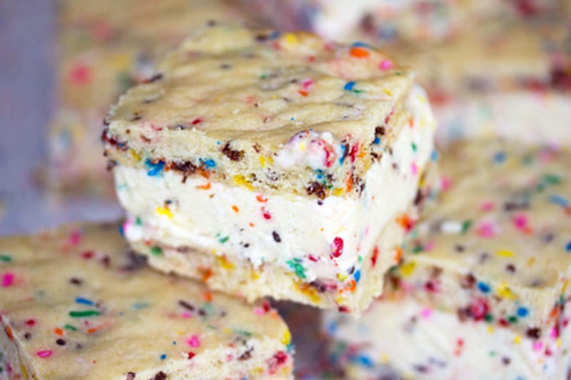 Funfetti Ice Cream Sandwiches -- These ice cream sandwiches are 100% homemade, from the funfetti ice cream to the cookies. You'll want to keep your freezer stocked all year round | wearenotmartha.com