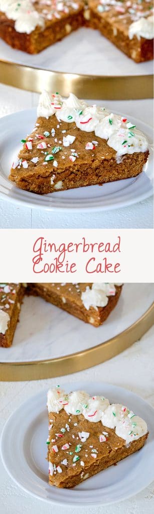 Gingerbread Cookie Cake -- Instead of making gingerbread cookies this holiday season, make a gingerbread cookie cake! It's easy to make and fun to decorate... Plus, you can cut yourself a nice big slice of it! | wearenotmartha.com