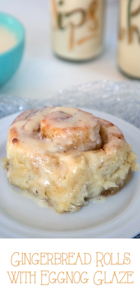 Gingerbread Rolls with Eggnog Glaze -- Gingerbread Rolls with Eggnog Glaze take the classic cinnamon roll and give it a holiday spin. With the zing of ginger and sweet eggnog flavor, these buns make the perfect Christmas breakfast | wearenotmartha.com