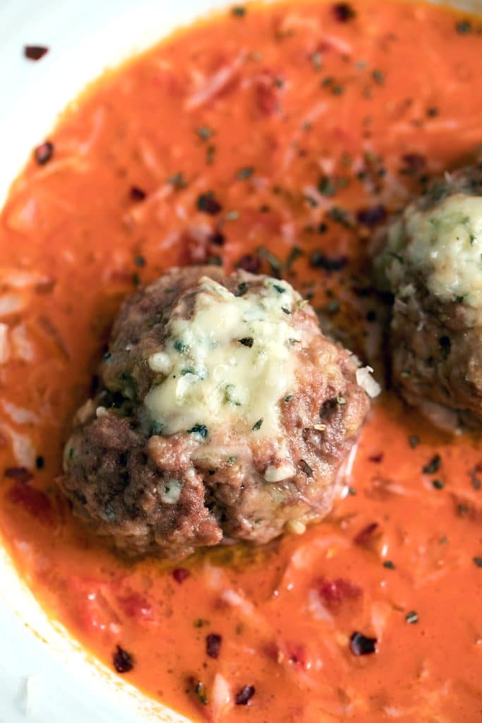 Filled Meatballs with Creamy Tomato Gravy