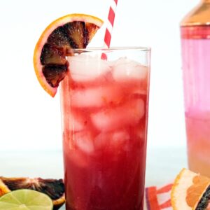 Grapefruit Blood Orange Cocktail -- Winter citrus fruits make this a stunningly colorful and delicious drink. It's both refreshing and warming at the same time | wearenotmartha.com