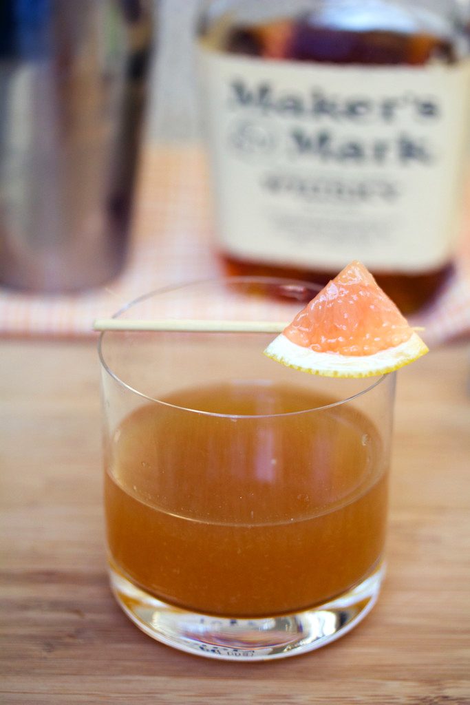 Grapefruit Maple Derby -- A cocktail packed with bourbon, maple ginger syrup, grapefruit, and citrus | wearenotmartha.com