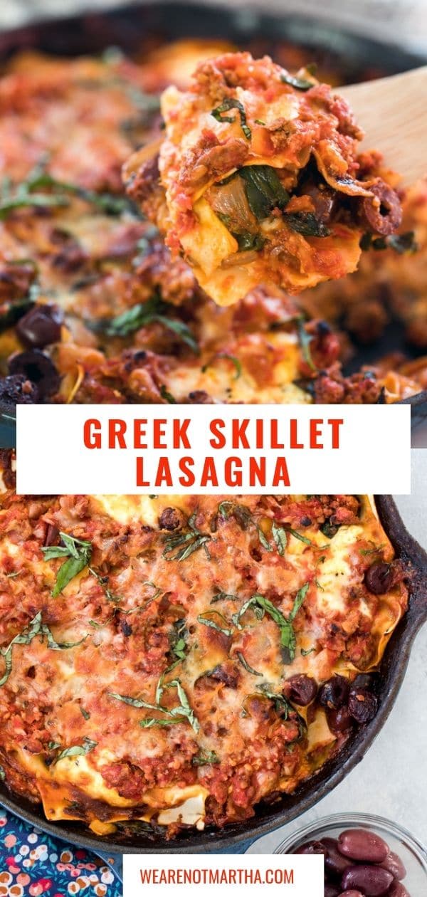 Greek Skillet Lasagna Recipe | We are not Martha