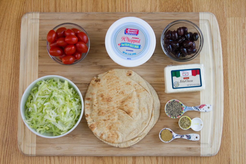 Greek Taco Dip with Black Peppercorn Pita Chips Ingredients | wearenotmartha.com