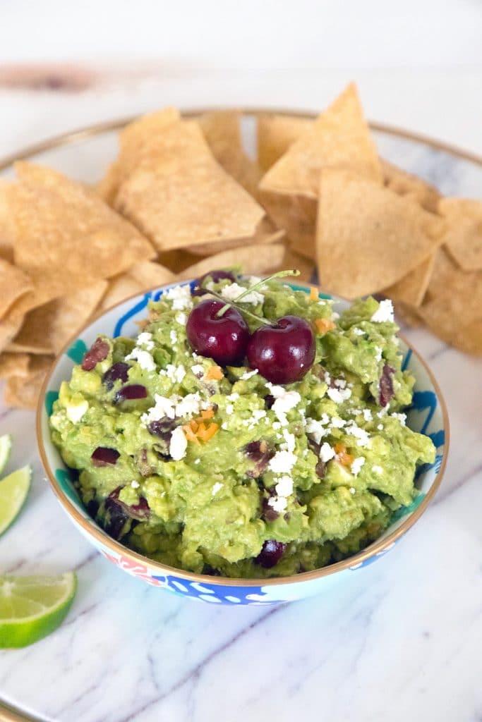 Grilled Guacamole with Cherries and Habaneros -- Grill your avocados before turning them into guacamole! | wearenotmartha.com