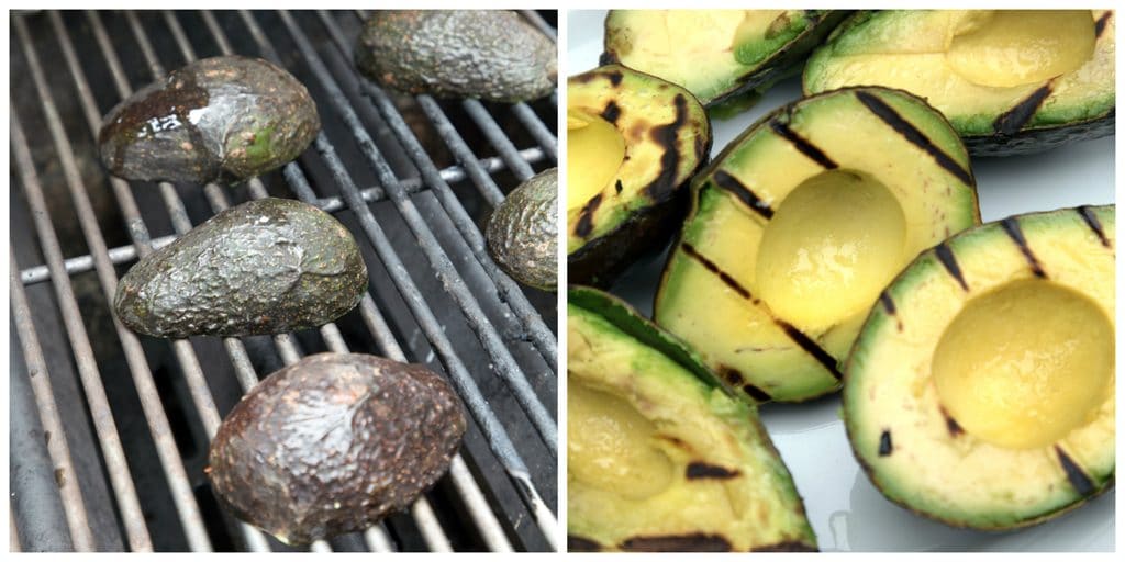 Avocados on the grill before being turned into grilled guacamole | wearenotmartha.com