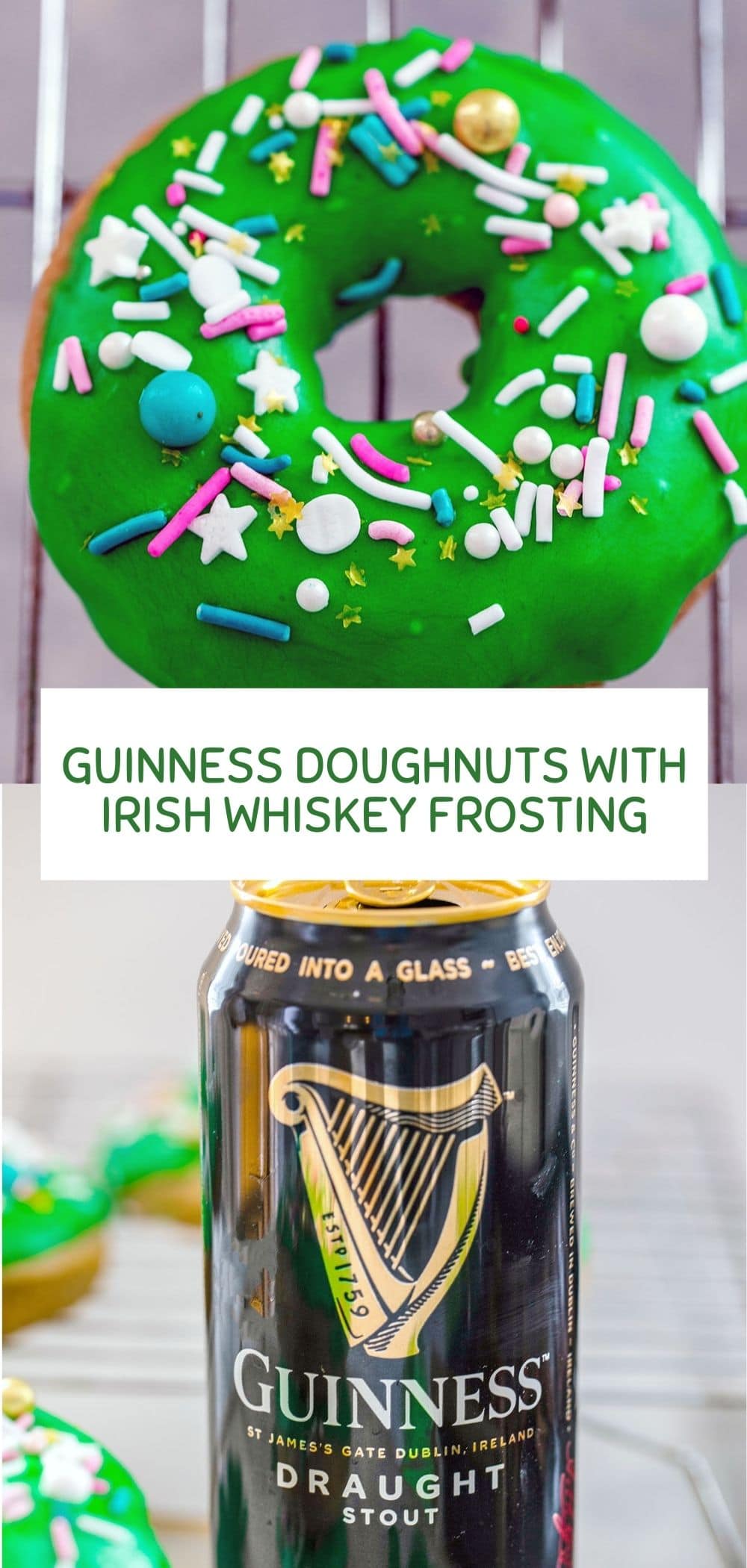 Guinness Doughnuts with Irish Whiskey Frosting