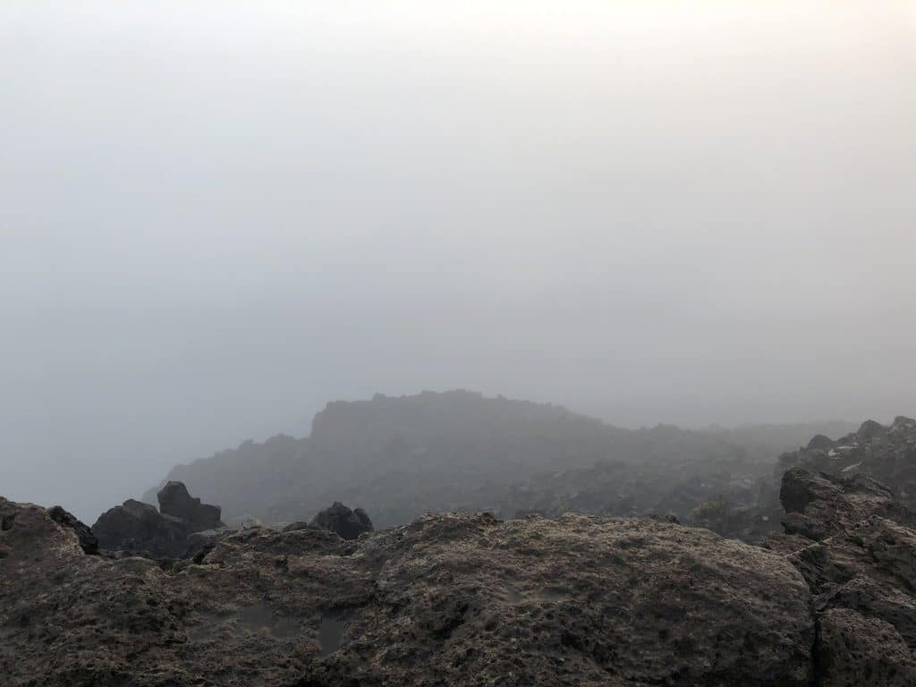 A foggy sunrise at Haleakala in Maui