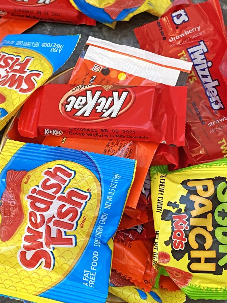 Closeup of Halloween candy.
