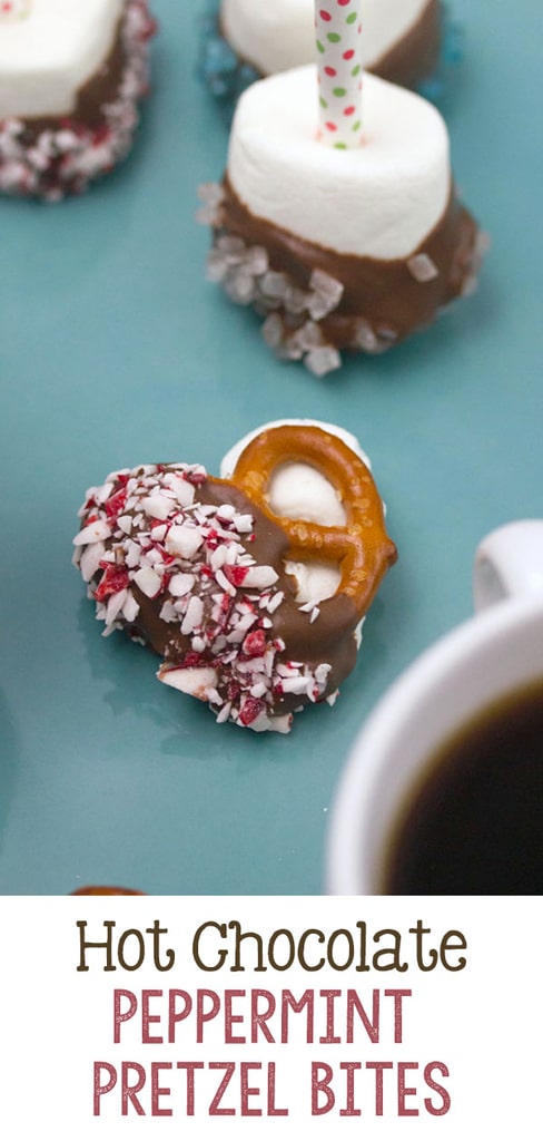 Hot Chocolate Peppermint Pretzel Bites