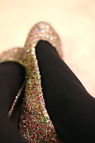 DIY Glitter Flats -- Get crafty by glittering your shoes for cheap! | wearenotmartha.com