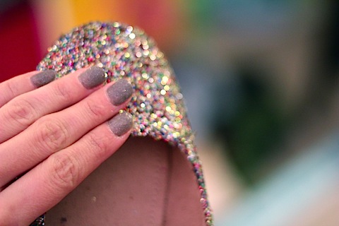 DIY Glitter Flats -- Get crafty by glittering your shoes for cheap! | wearenotmartha.com