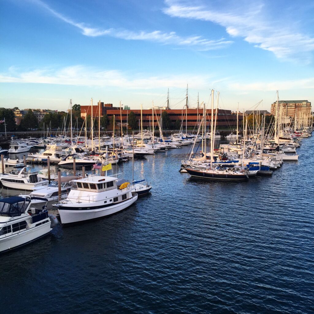 View of boats in Boston