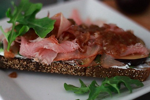 Open-Faced Prosciutto and Plum Sandwiches