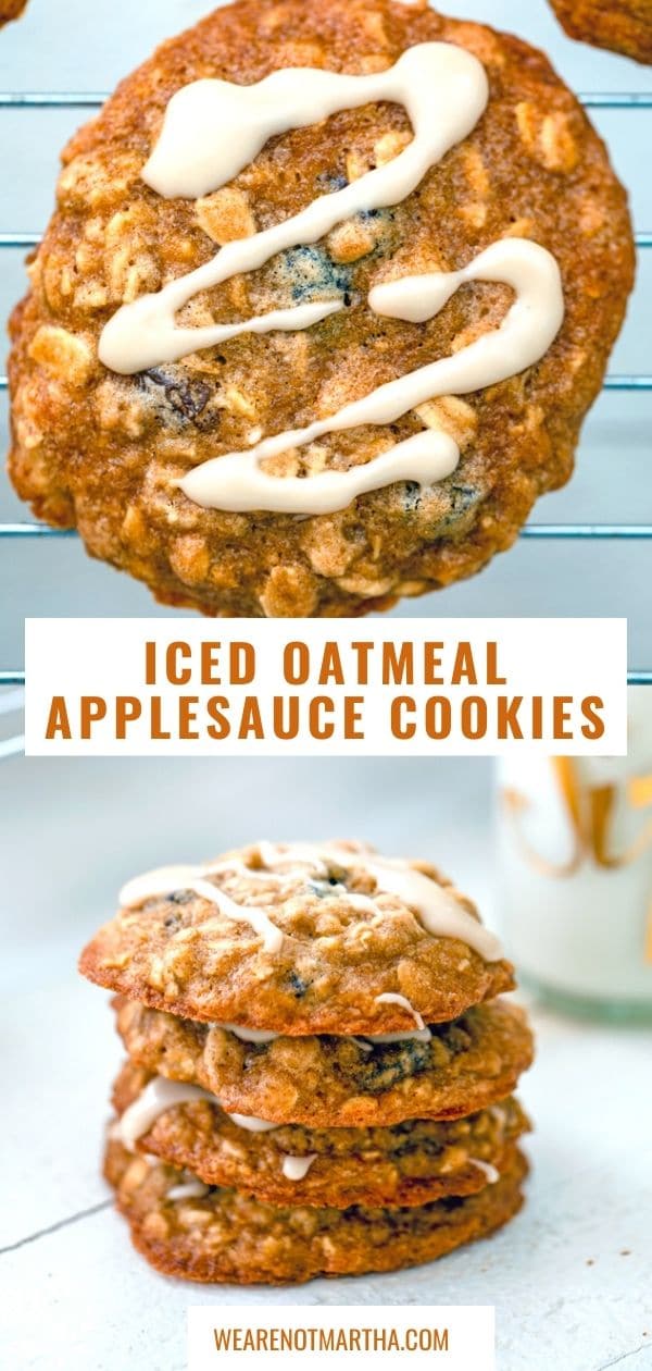 Iced Oatmeal Applesauce Cookies