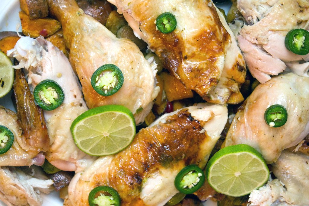 Jalapeño Lime Roast Chicken -- This roast chicken is the perfect healthy comfort food for any time of year! | wearenotmartha.com