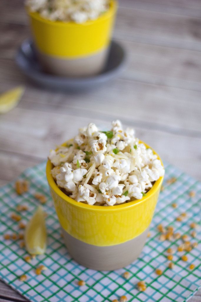 Jalapeño Lemon Parmesan Popcorn -- This quick and simple recipe for Jalapeño Lemon Parmesan Popcorn will have you wishing your movie night would never end | wearenotmartha.com