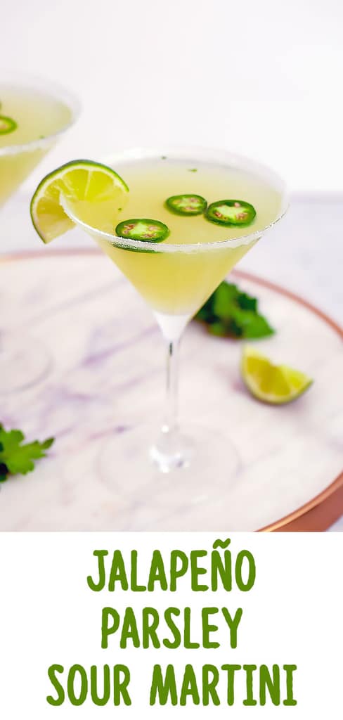 Sour Jalapeño Martini with Parsley