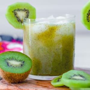 Kiwi is a seriously underrated fruit that isn't used in cocktails nearly enough. This Kiwi Mint Tequila Cocktail is simple to make and packed with fruity flavor!