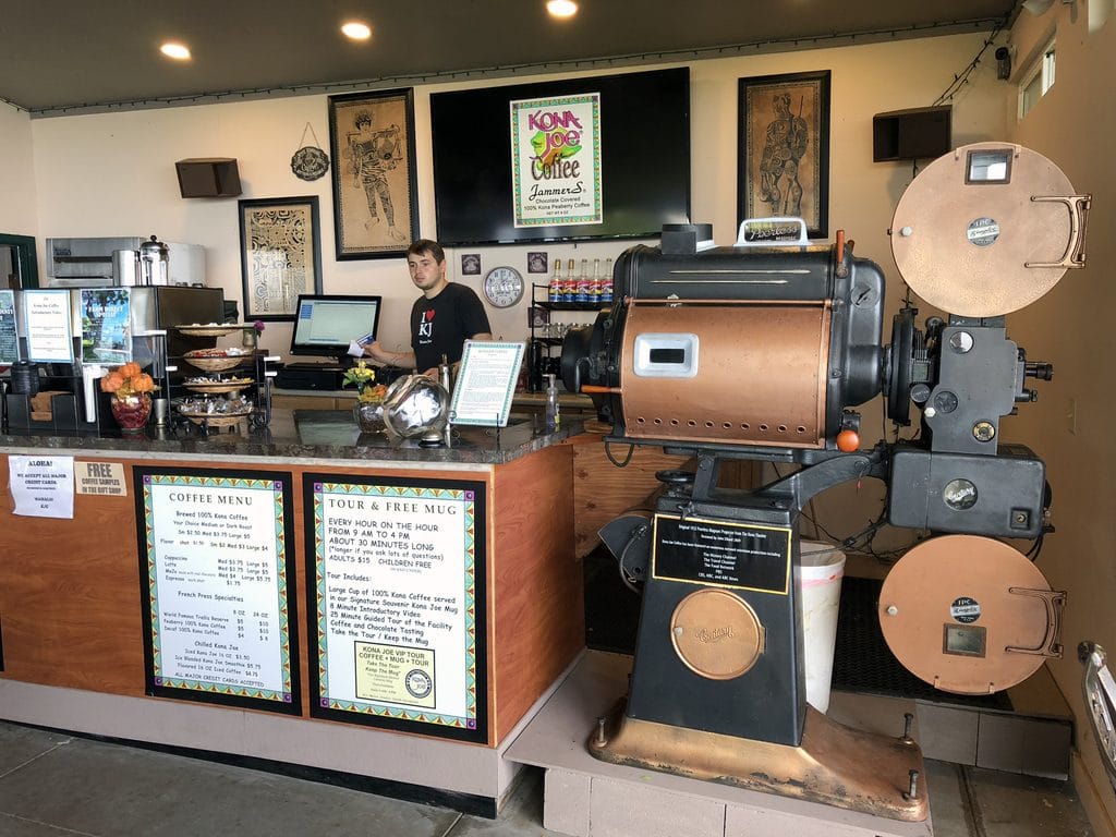 Inside of Kona Joe's in Kona on the Big Island of Hawaii where you can order coffee