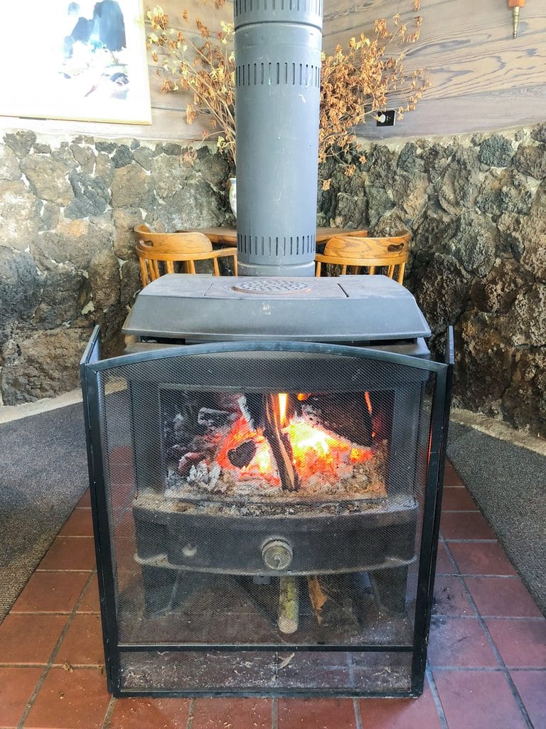 Fireplace in Kula Sandalwoods in Maui