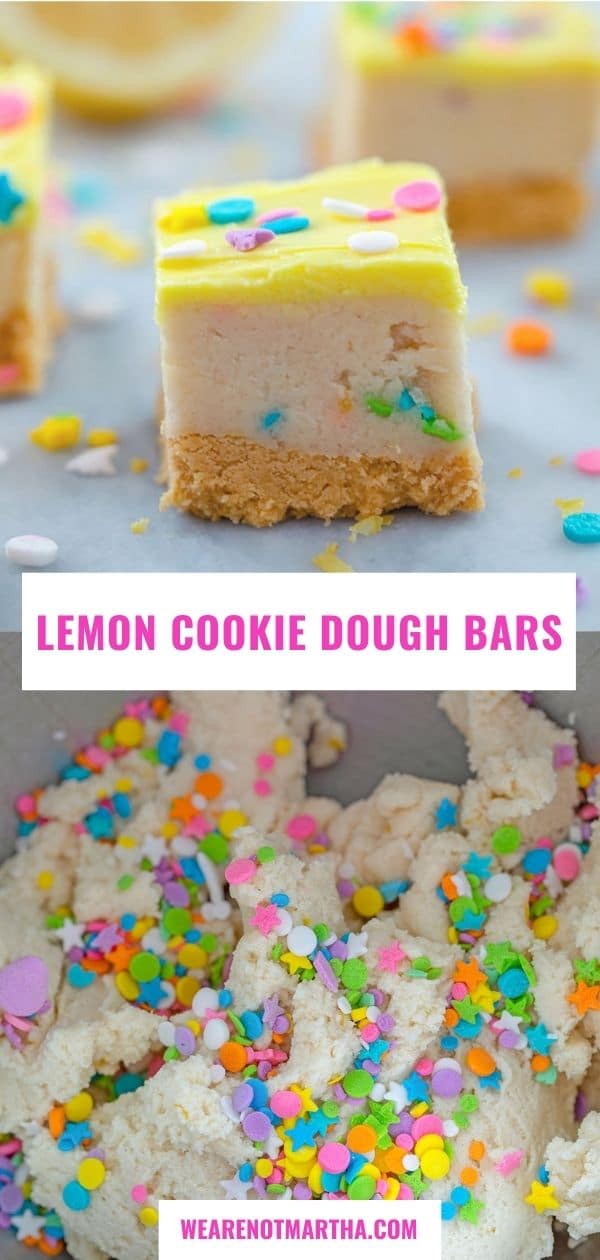 Lemon Cookie Dough Bars {No-Bake}