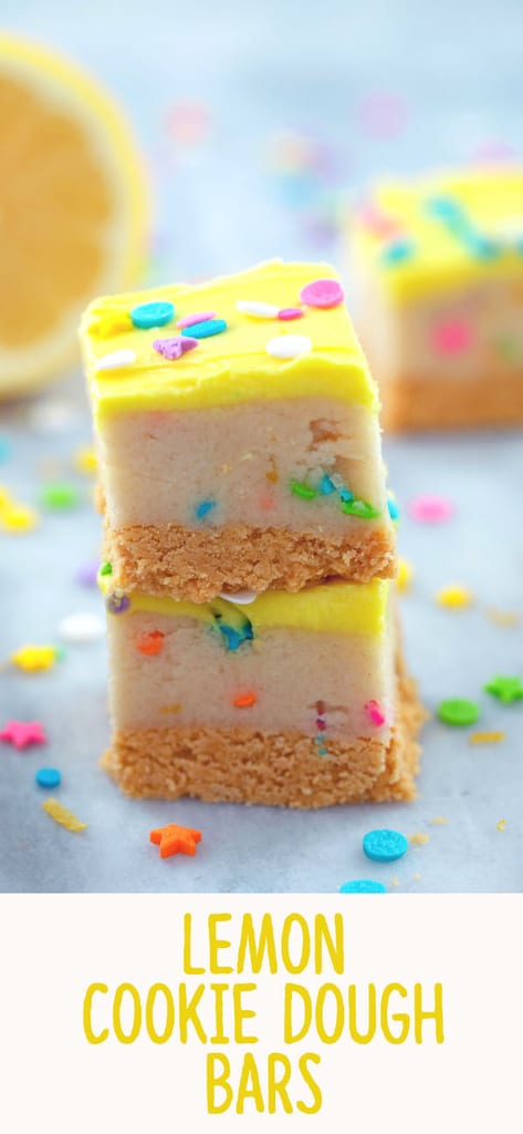 Lemon Cookie Dough Bars {No-Bake}