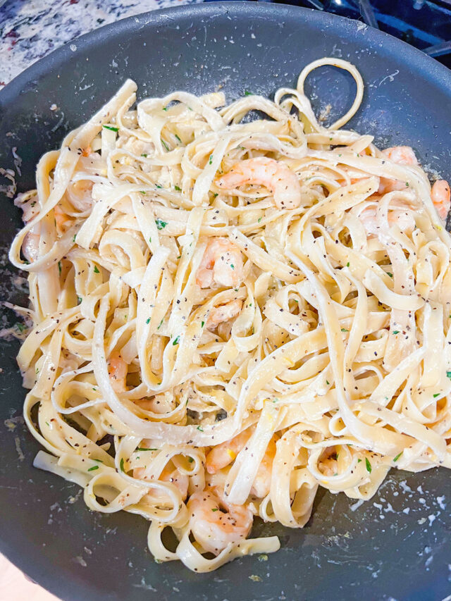 Lemon Pepper Pasta with Shrimp Recipe - We are not Martha