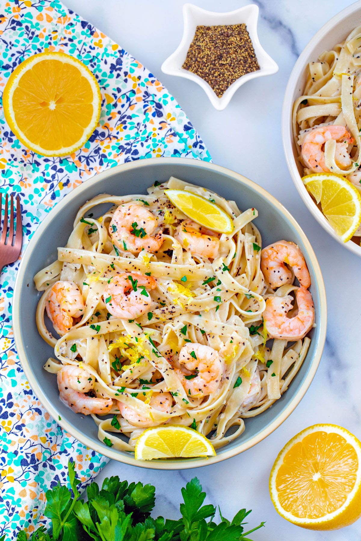 Lemon Pepper Pasta with Shrimp Recipe - We are not Martha