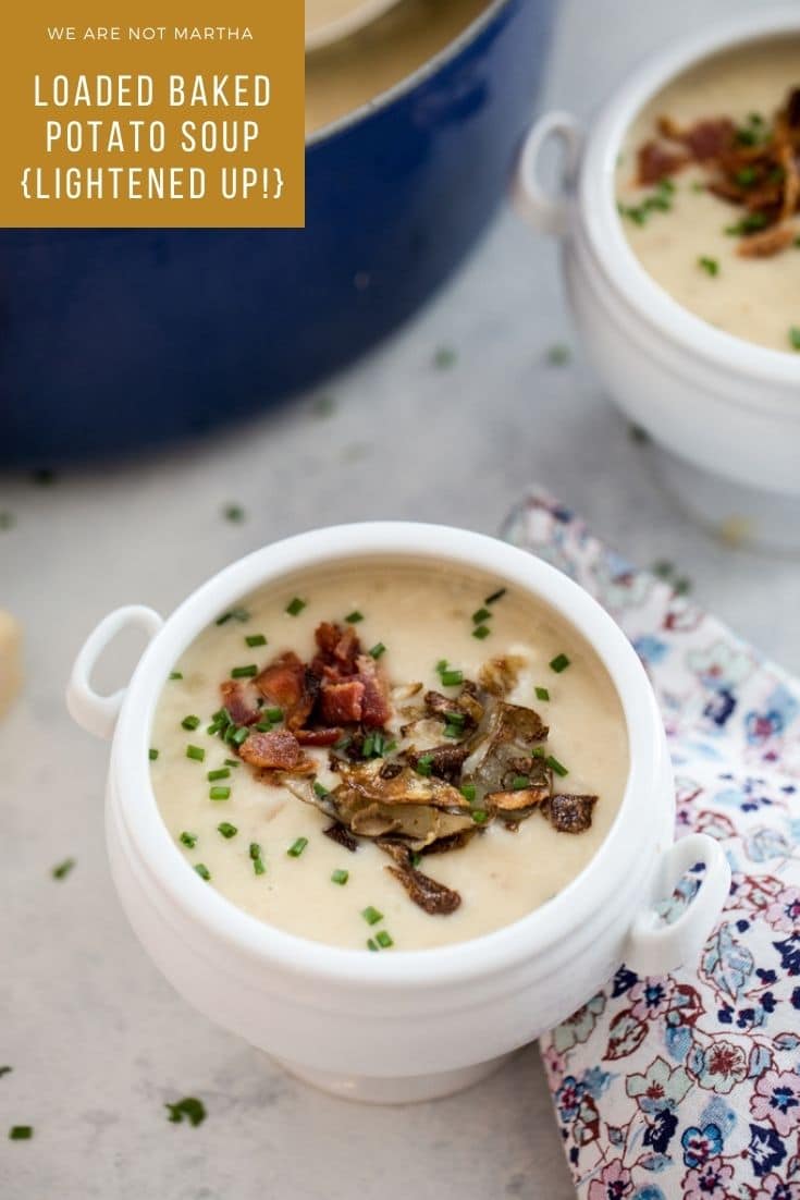 Loaded Baked Potato Soup {Lightened Up} from America\'s Test Kitchen