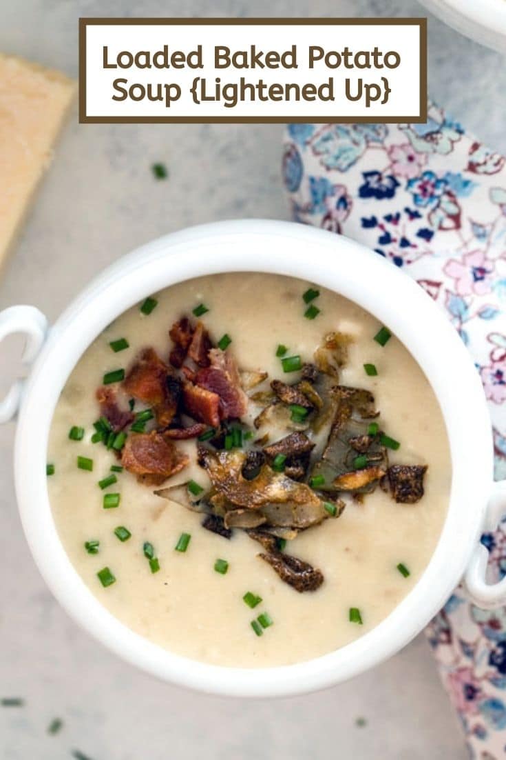 Loaded Baked Potato Soup {Lightened Up} from America\'s Test Kitchen