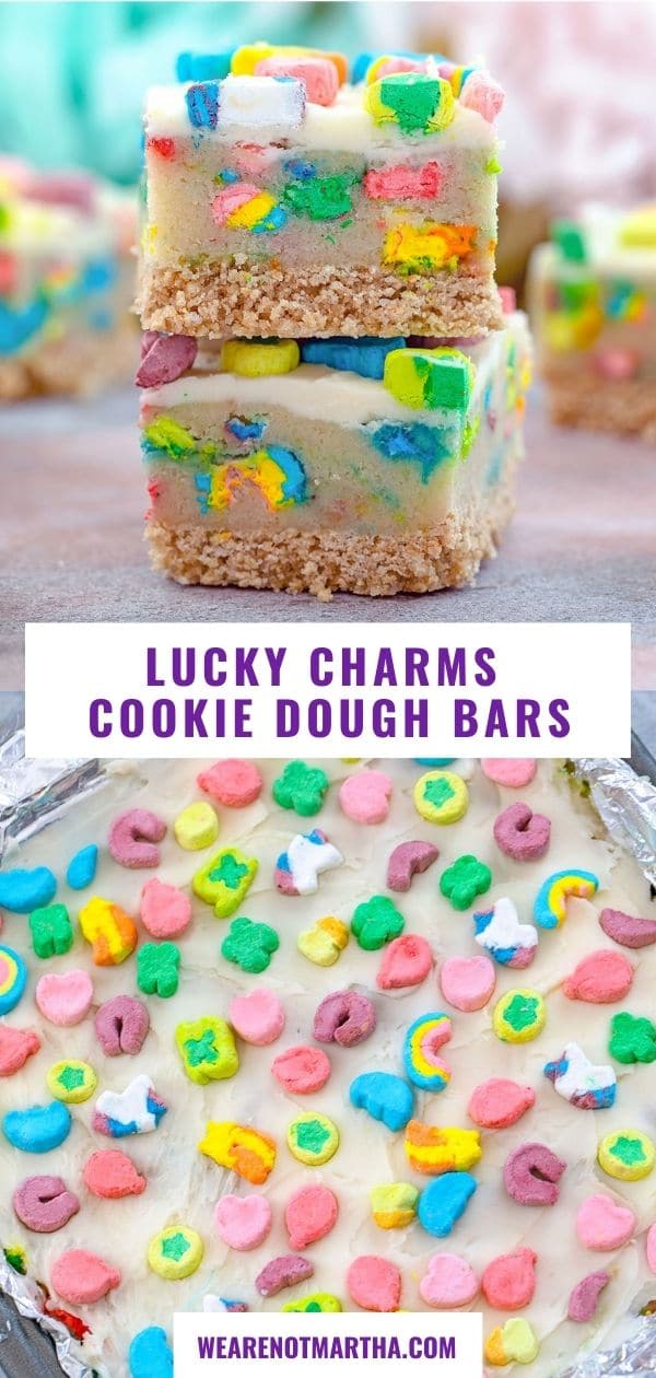 Lucky Charms Cookie Dough Bars {No-Bake}