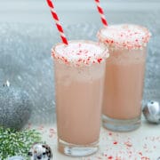 Malted Candy Cane Milkshake -- This Malted Candy Cane Milkshake will have you in the holiday spirit in not time at all and with just four ingredients, it's ridiculous easy to make | wearenotmartha.com