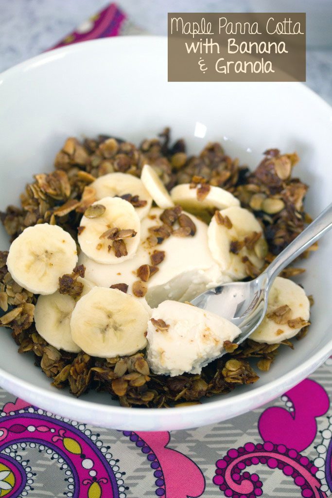 Maple Panna Cotta with Sliced Bananas and Granola -- Because why shouldn't you have panna cotta for brunch? | wearenotmartha.com