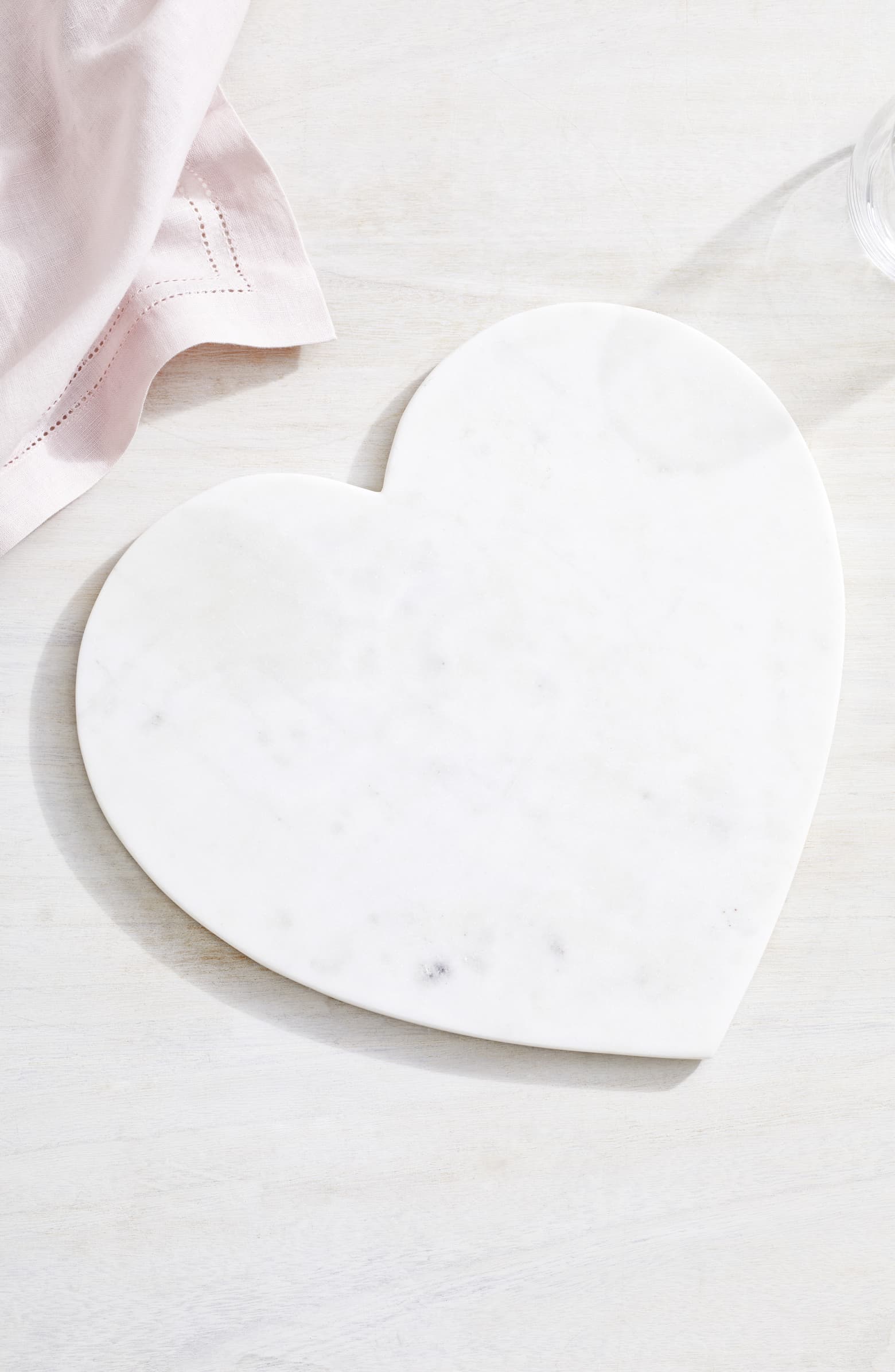 Heart-shaped marble serving board