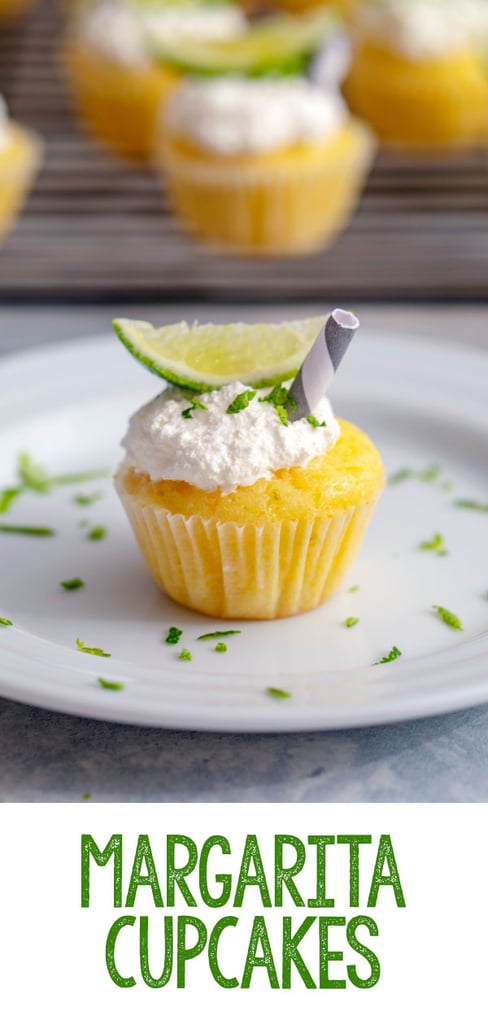 Margarita Cupcakes -- These margarita cupcakes are full of lime flavor... and a little bit of tequila, too! They're easy to make as full-size or mini cupcakes and perfect for summer parties | wearenotmartha.com